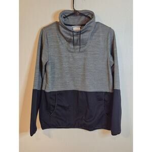 Columbia Women’s Cowl Neck Colorblock Pullover Sweatshirt - Grey/Black - Size M